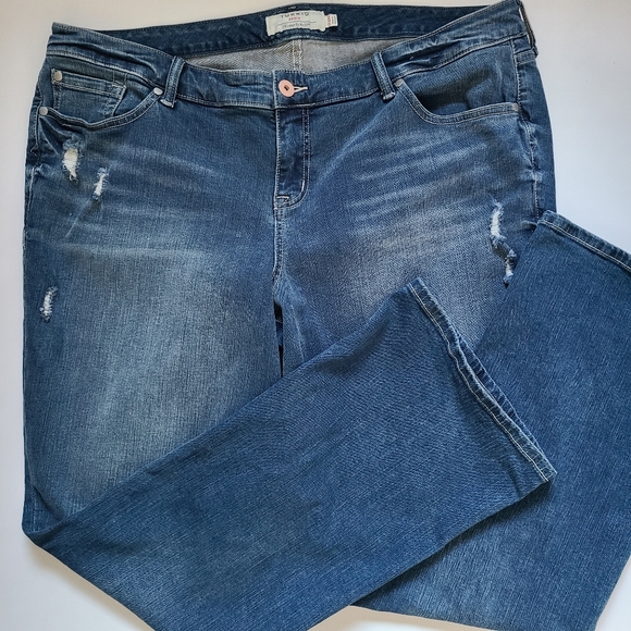 Torrid Distressed Slim Bootcut Super Stretch Jean